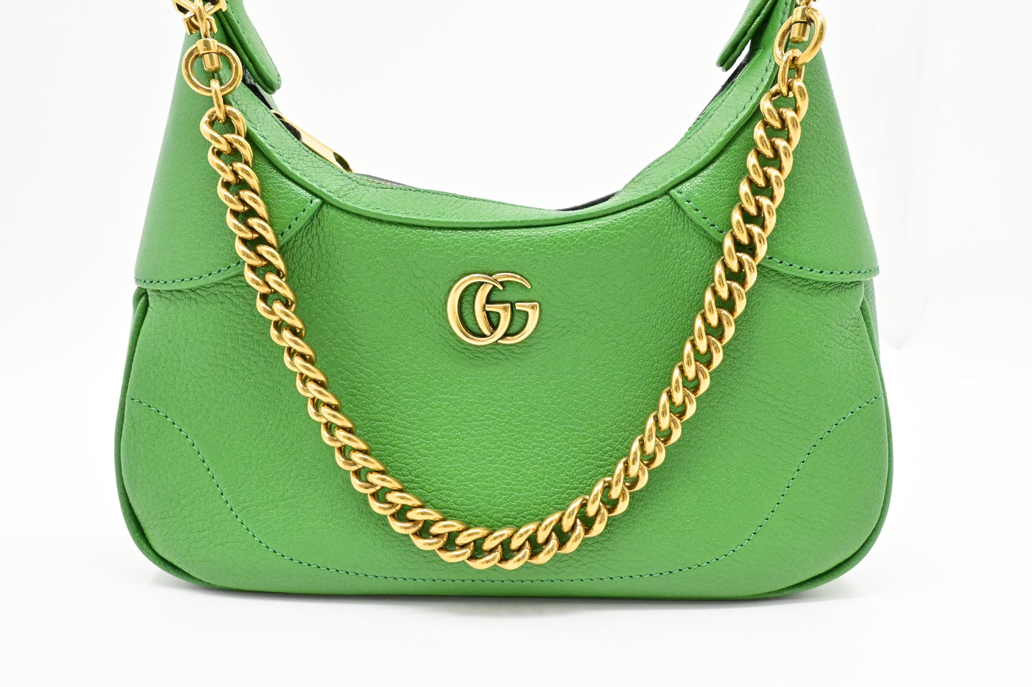 Gucci Small Aphrodite Shoulder Bag in Green Leather