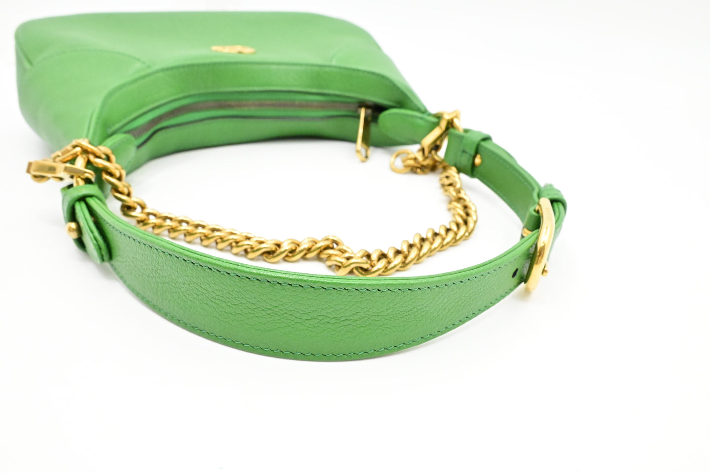 Gucci Small Aphrodite Shoulder Bag in Green Leather