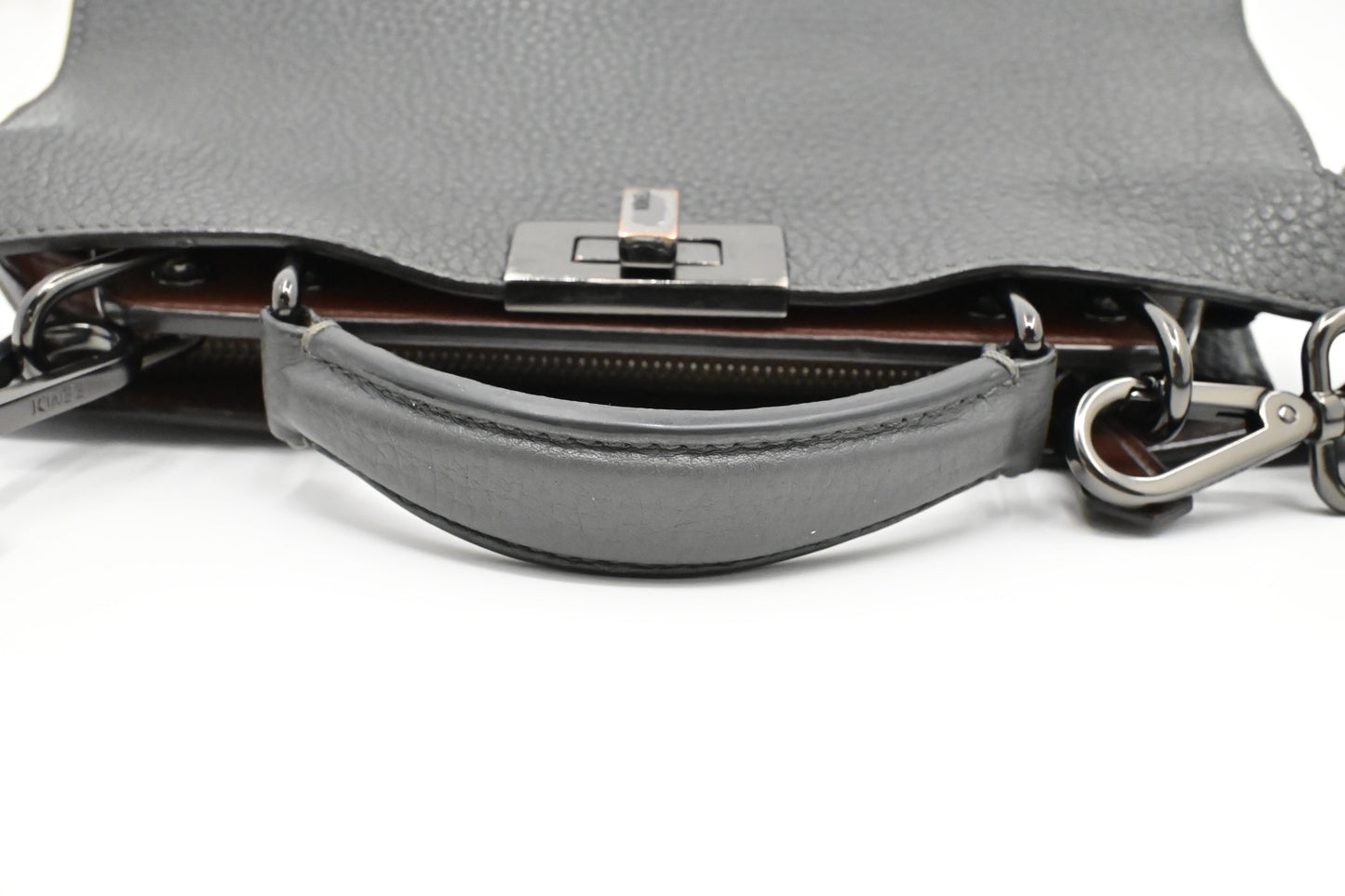 Fendi Small Peekaboo in Gray Leather