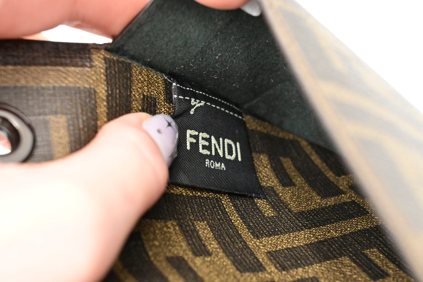 Fendi Small Peekaboo in Gray Leather