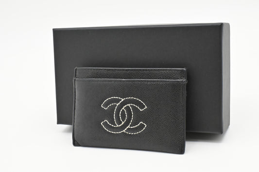 Chanel Card Case in Black Caviar Leather