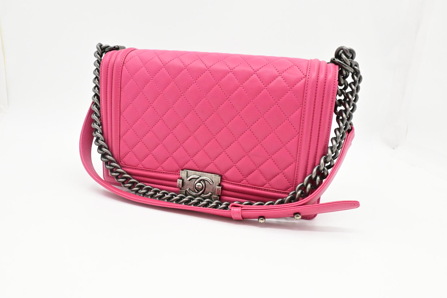 Chanel New Medium Boy in Pink Leather