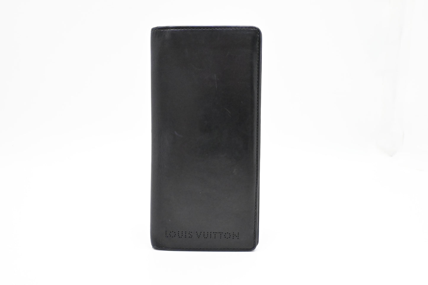 Louis Vuitton Brazza Wallet in Black Perforated Leather