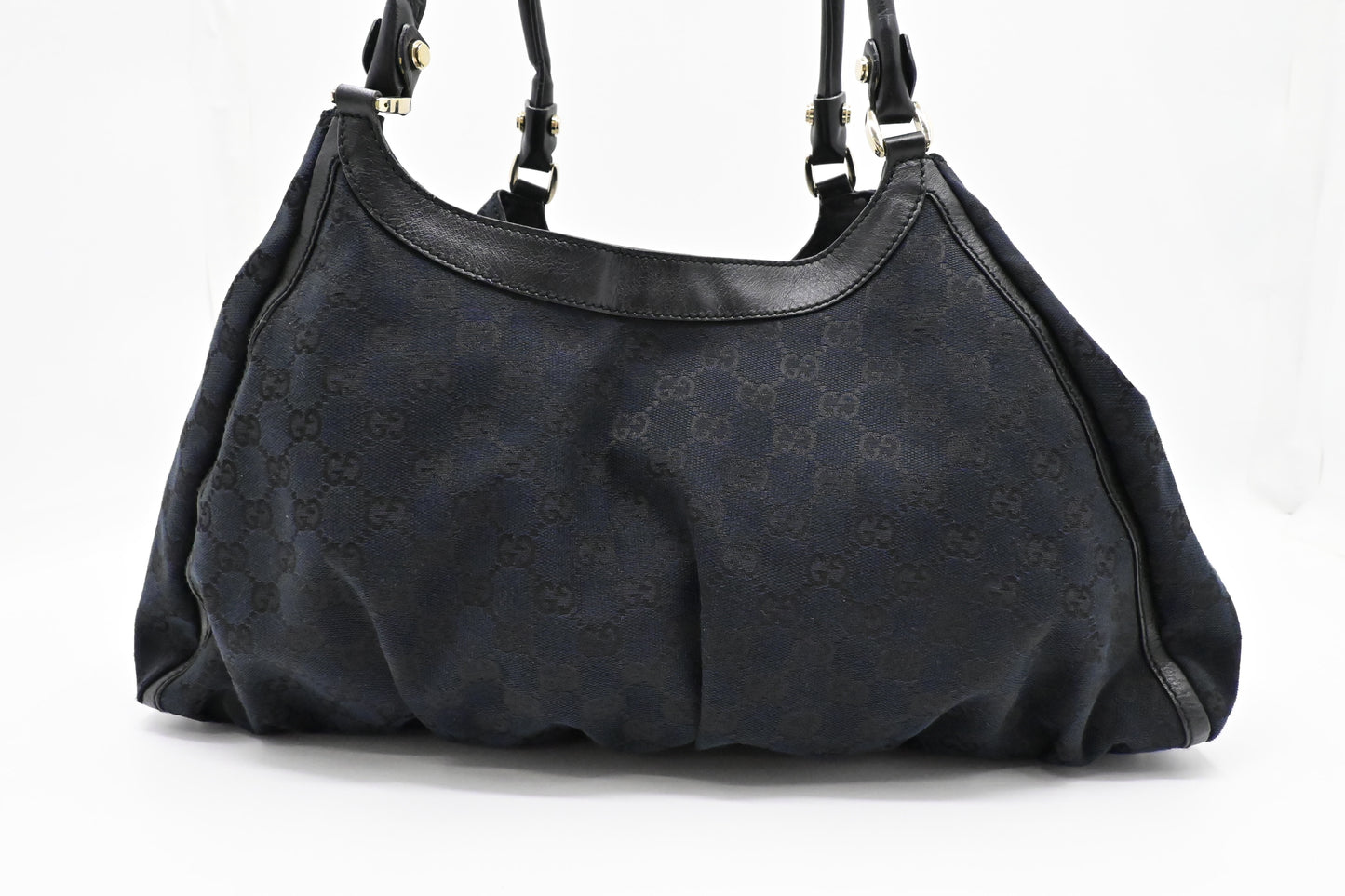 Gucci Abbey D-Ring Hobo Bag in Black GG Canvas