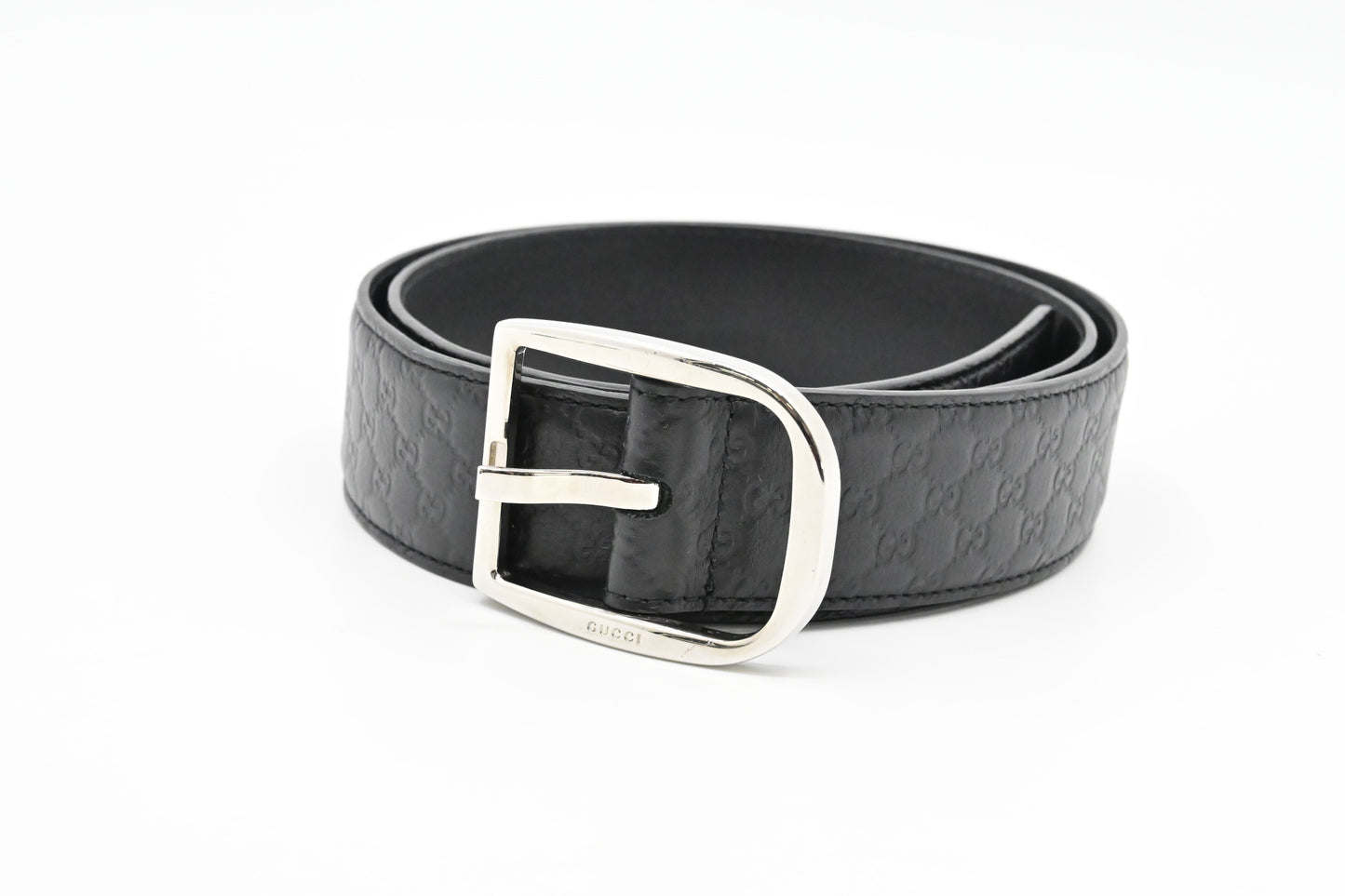 Gucci Belt in Black Microguccissima Leather