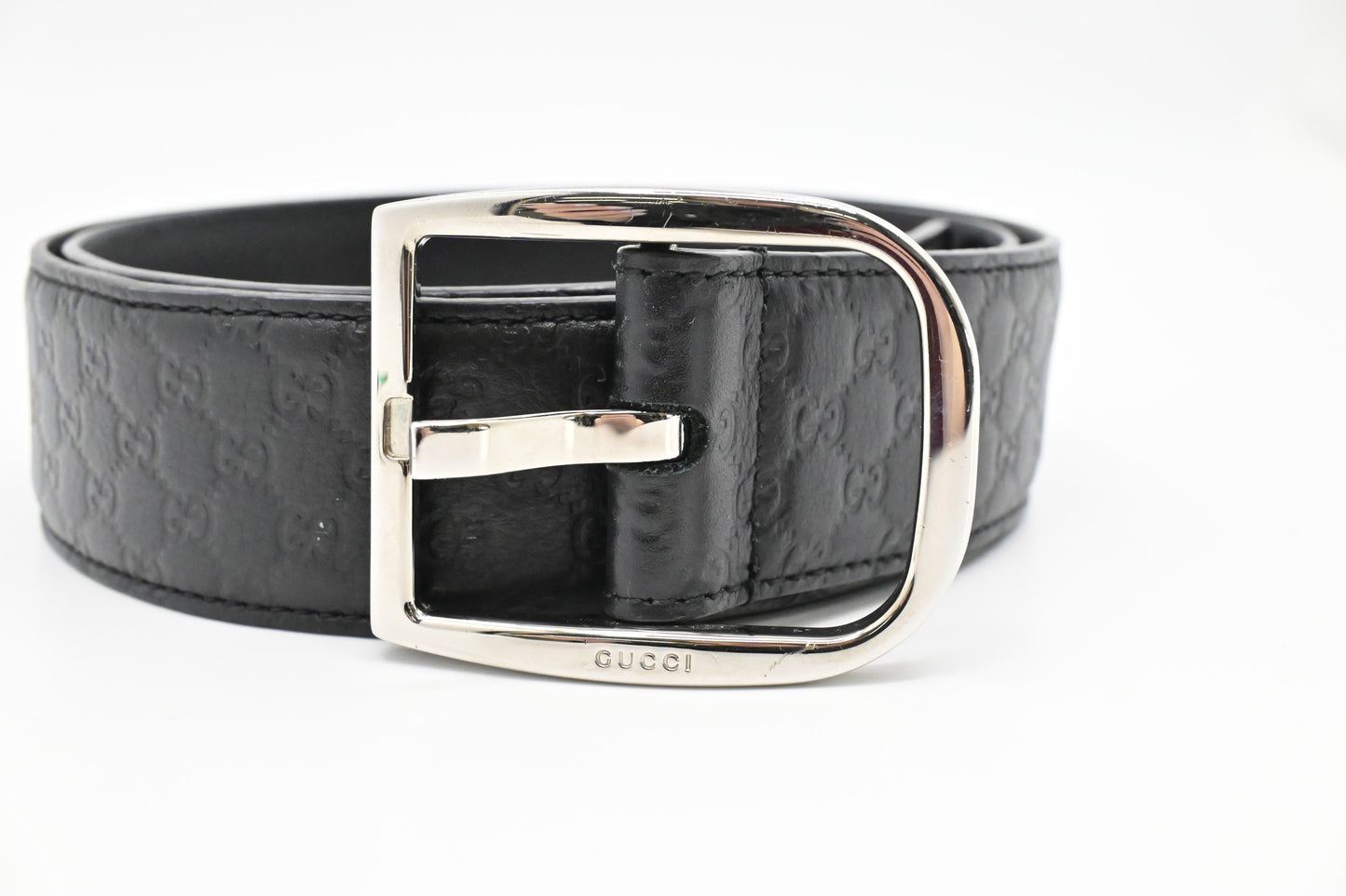 Gucci Belt in Black Microguccissima Leather