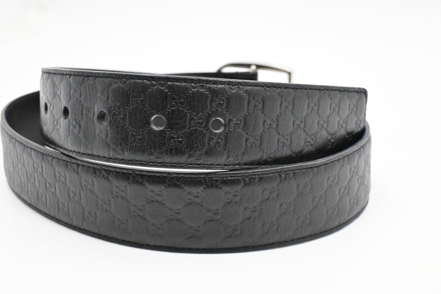 Gucci Belt in Black Microguccissima Leather