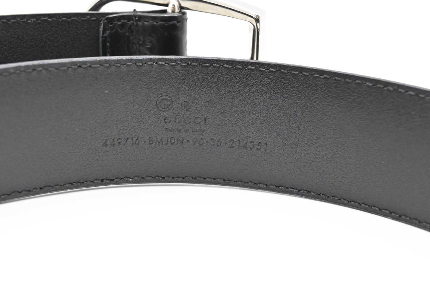 Gucci Belt in Black Microguccissima Leather