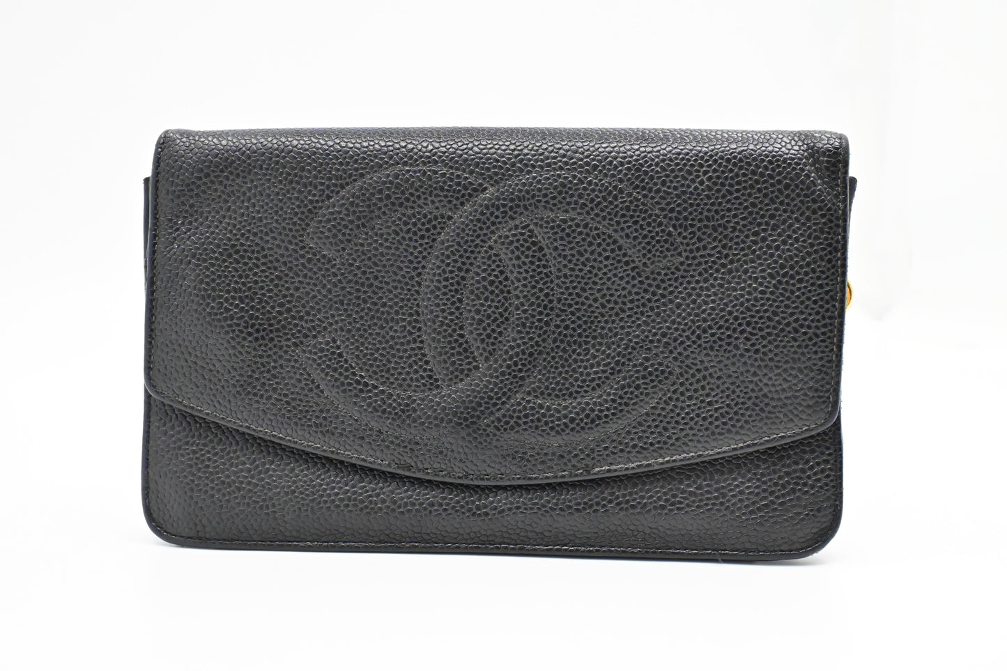 Chanel Long Wallet in Black Caviar Leather