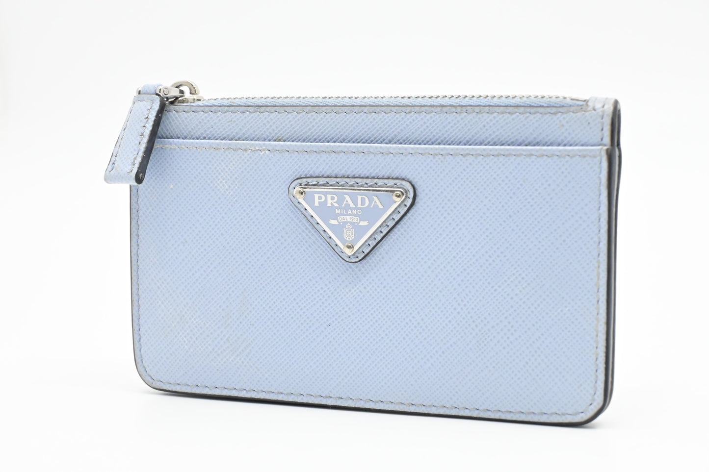 Prada Card Case in Light Blue Saffiano Leather