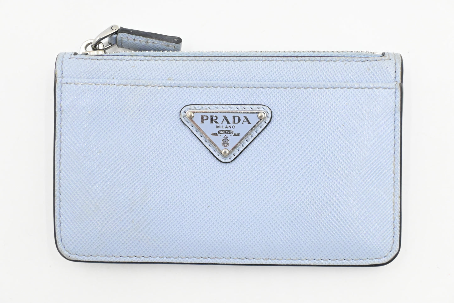 Prada Card Case in Light Blue Saffiano Leather