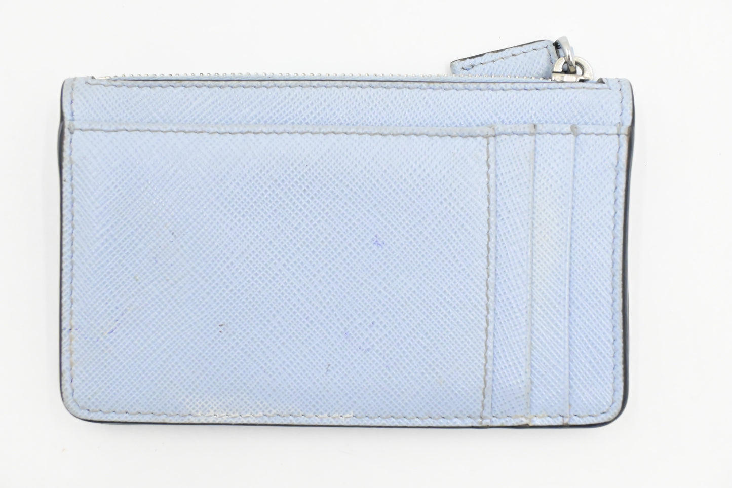 Prada Card Case in Light Blue Saffiano Leather