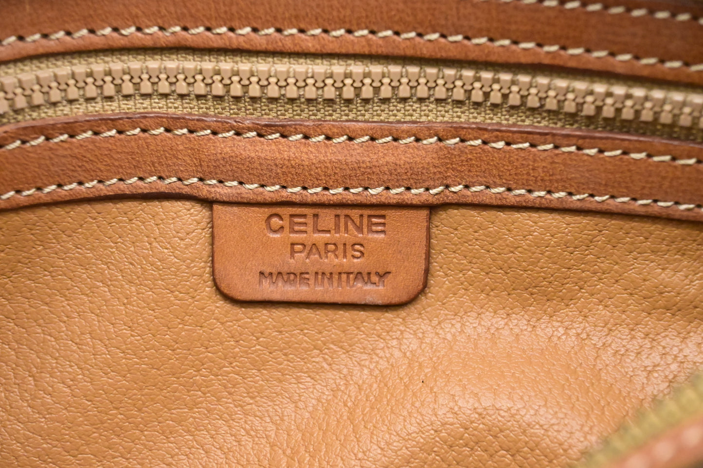 Celine Barrel Bag in Brown Macadam Canvas