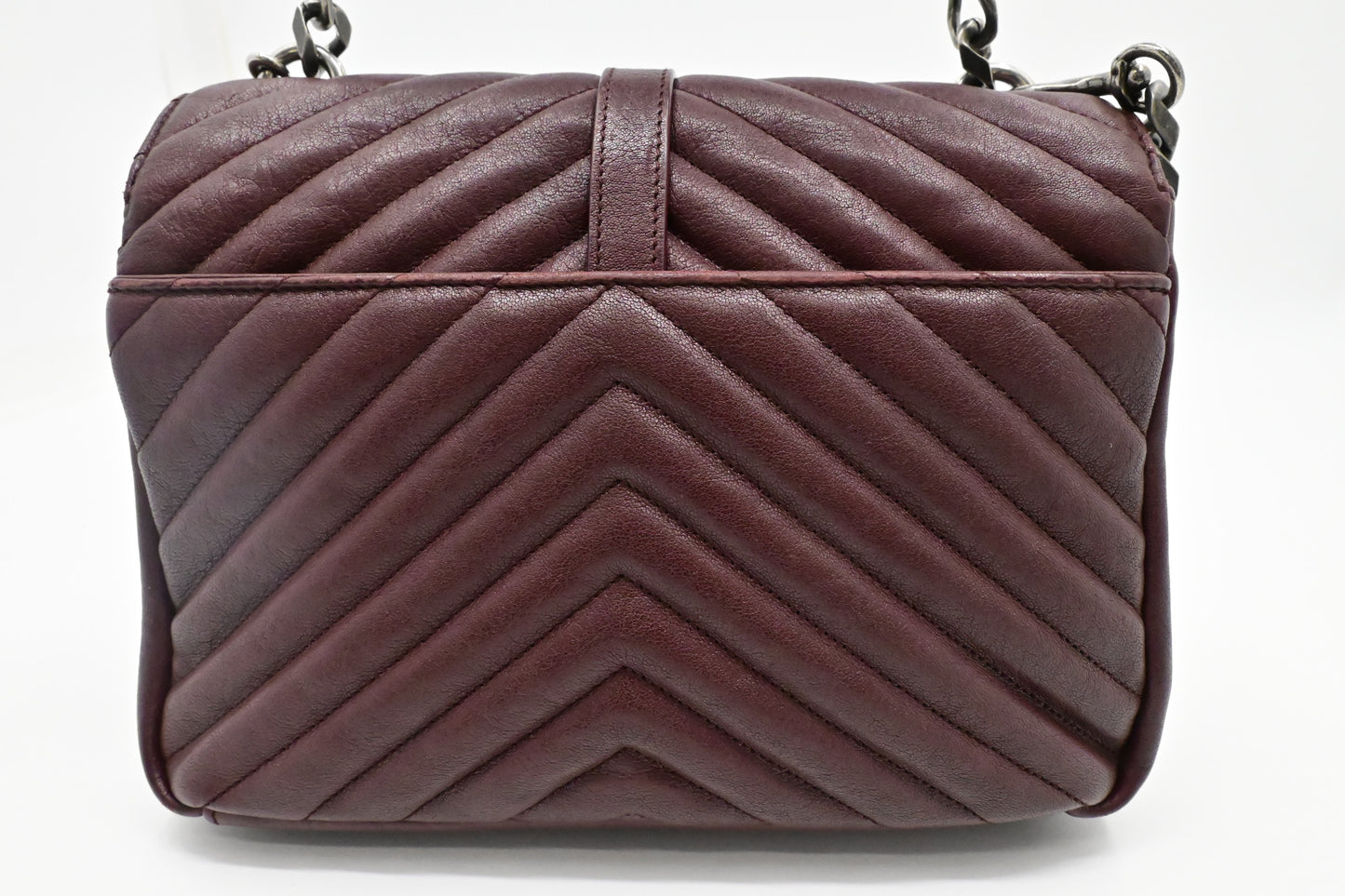 YSL Saint Laurent College Medium in Burgundy Leather