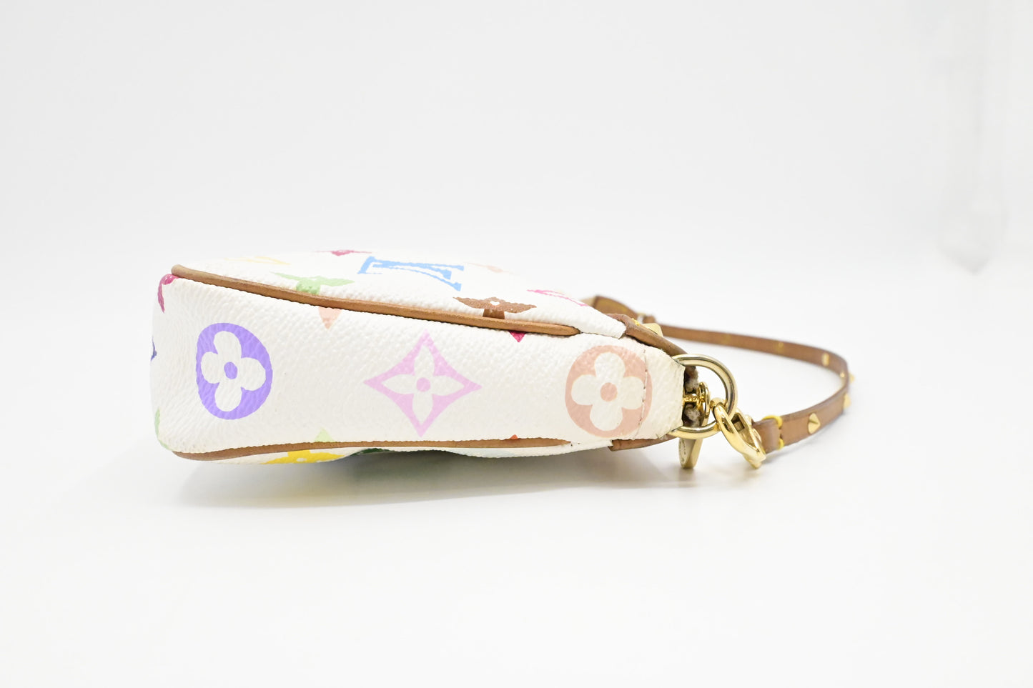 Louis Vuitton x Takashi Murakami Pochette Accessoires in White Multicolor Monogram Canvas