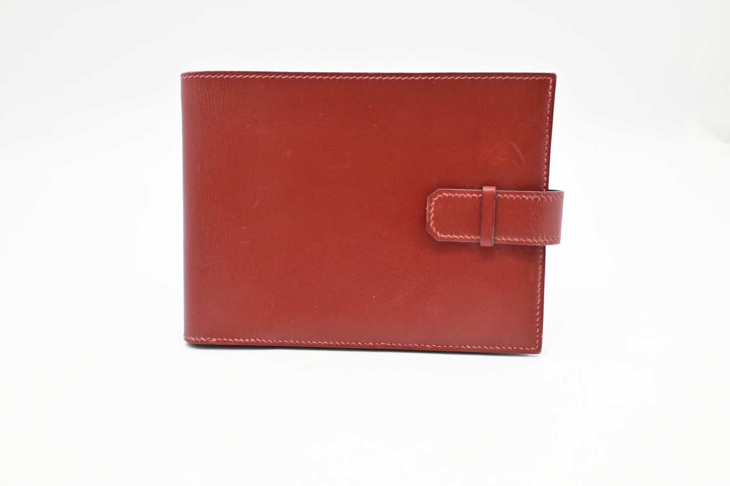 Hermes Bifold Wallet in Red Leather