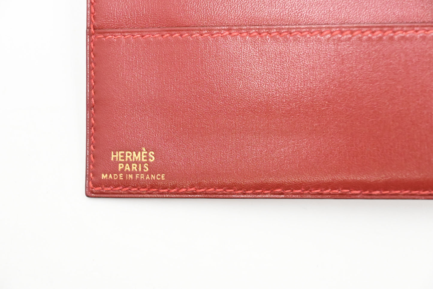 Hermes Bifold Wallet in Red Leather