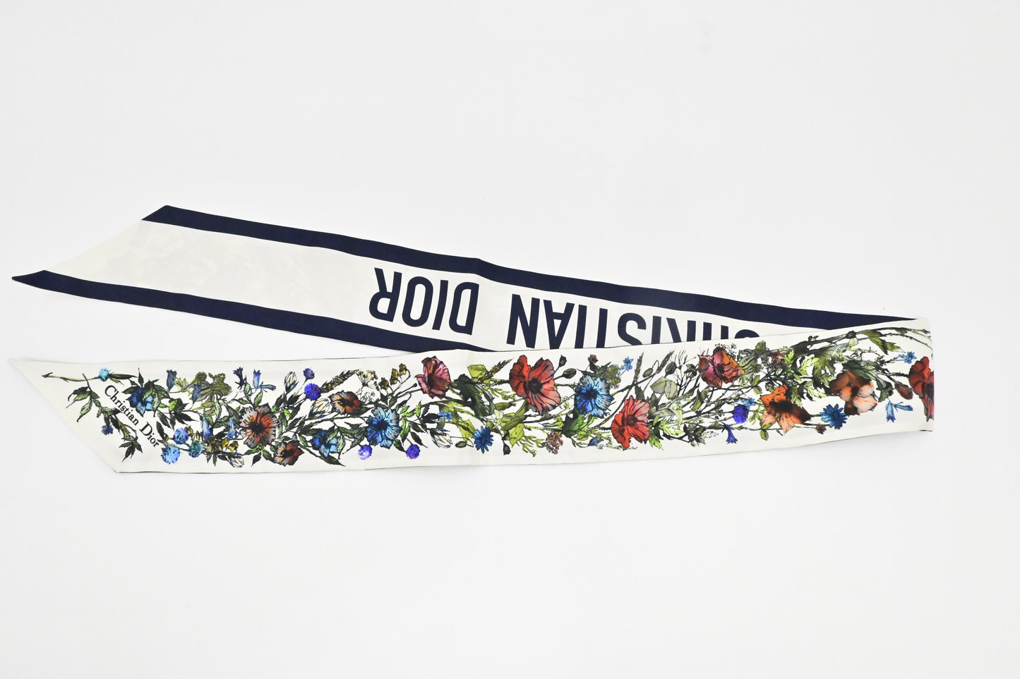 Dior D-Millefiori Mitzah Scarf in White Silk