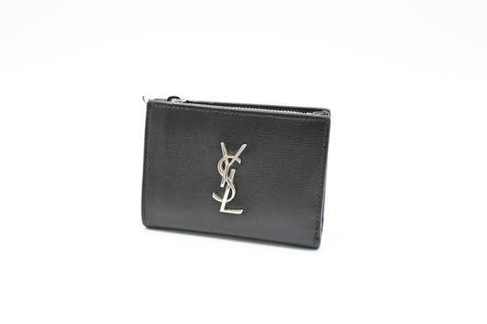 YSL Saint Laurent Compact Wallet in Black Leather