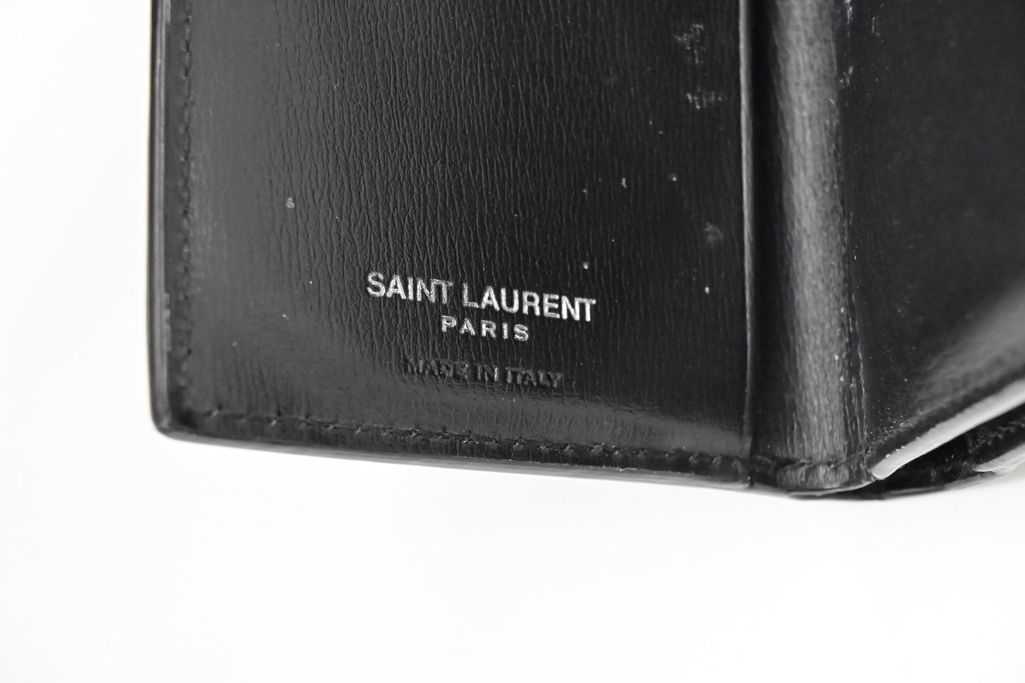 YSL Saint Laurent Compact Wallet in Black Leather