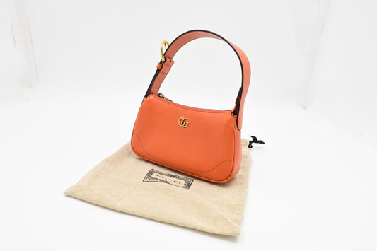 Gucci Aphrodite Shoulder Bag in Orange Leather