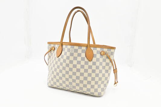 Louis Vuitton Neverfull PM in Damier Azur Canvas