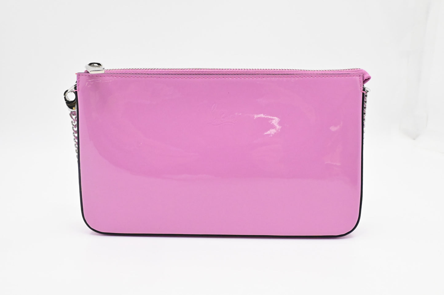 Louboutin Chain Shoulder Bag in Pink Patent Leather