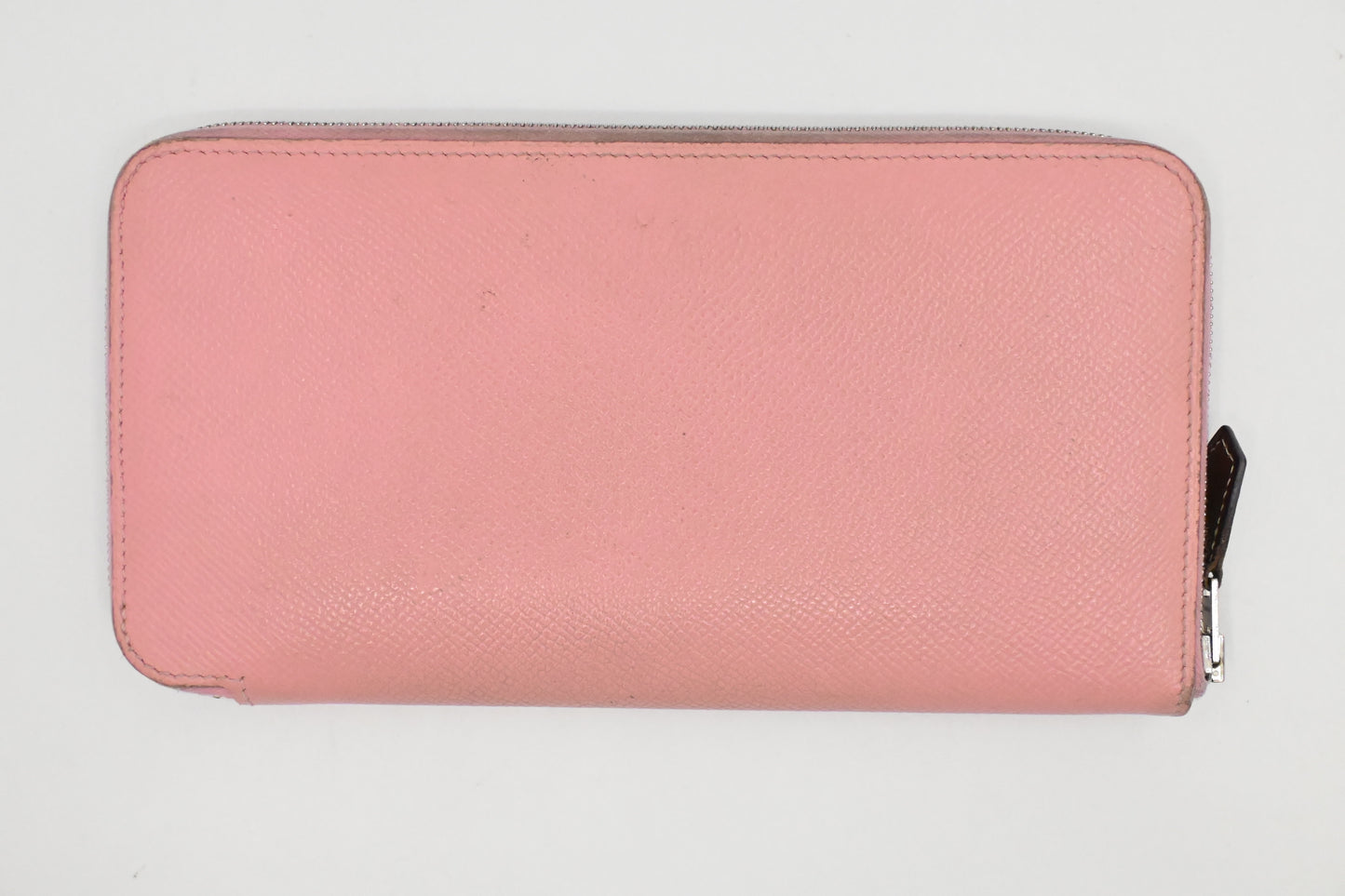 Hermes Epsom Silk'in Zippy Wallet in Light Pink Leather