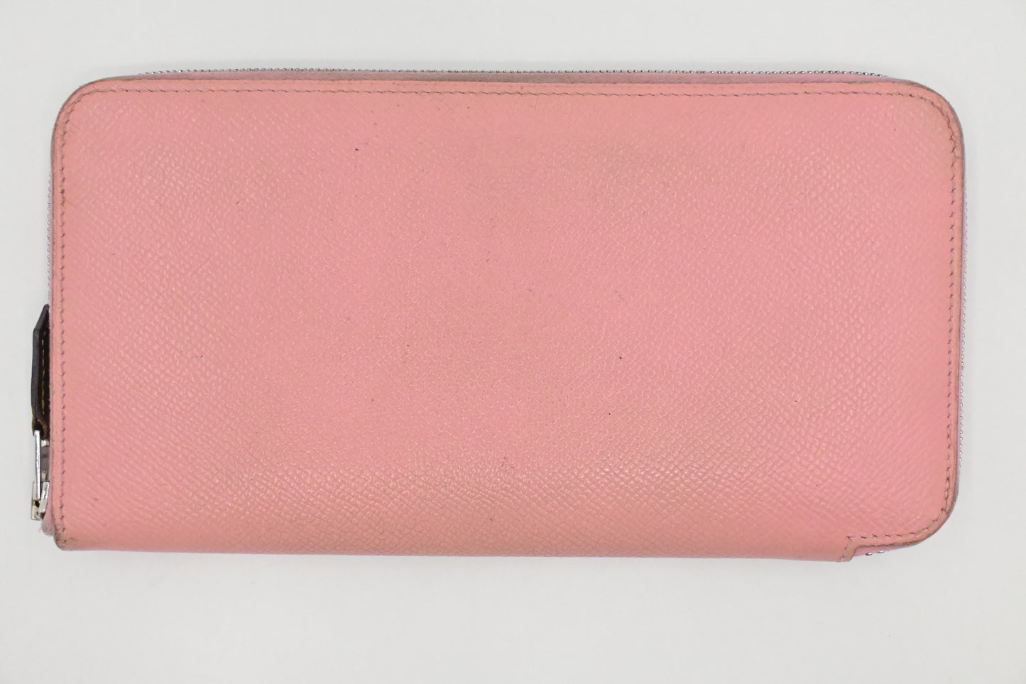 Hermes Epsom Silk'in Zippy Wallet in Light Pink Leather