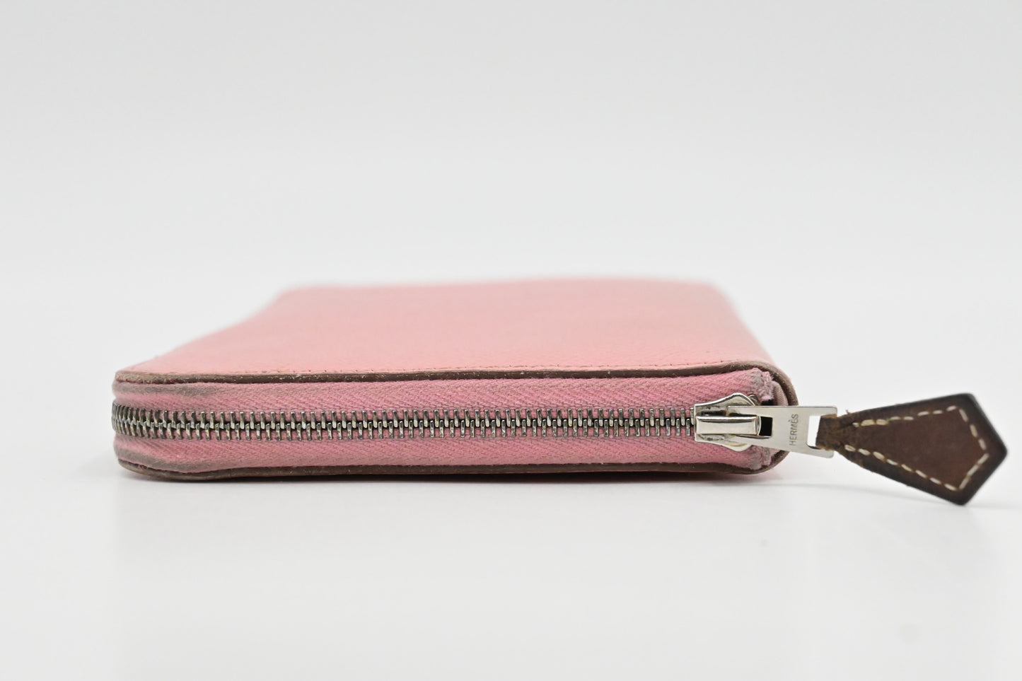 Hermes Epsom Silk'in Zippy Wallet in Light Pink Leather