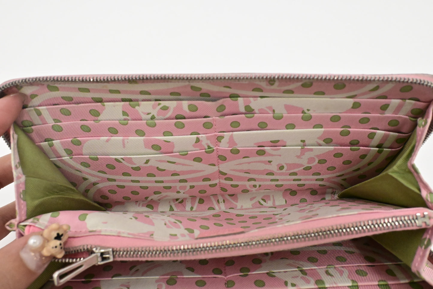 Hermes Epsom Silk'in Zippy Wallet in Light Pink Leather