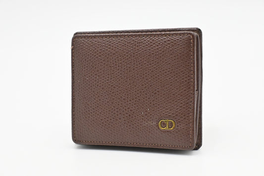 Dior Coin Case in Brown Leather