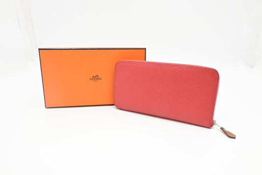 Hermes Epsom Silk'in Zippy Wallet in Bougainvillea Leather