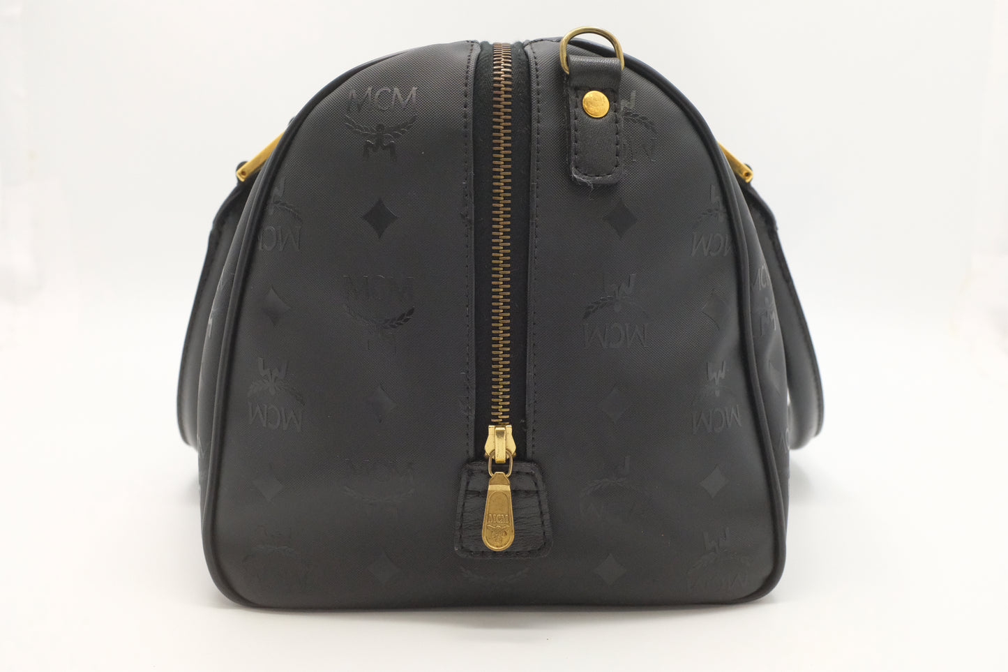 MCM Boston Bag in Black Canvas