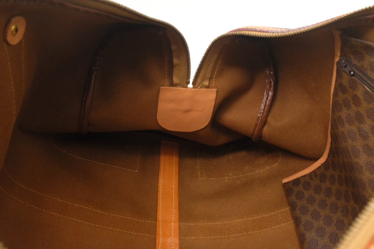 Celine Boston Bag in Brown Macadam Canvas