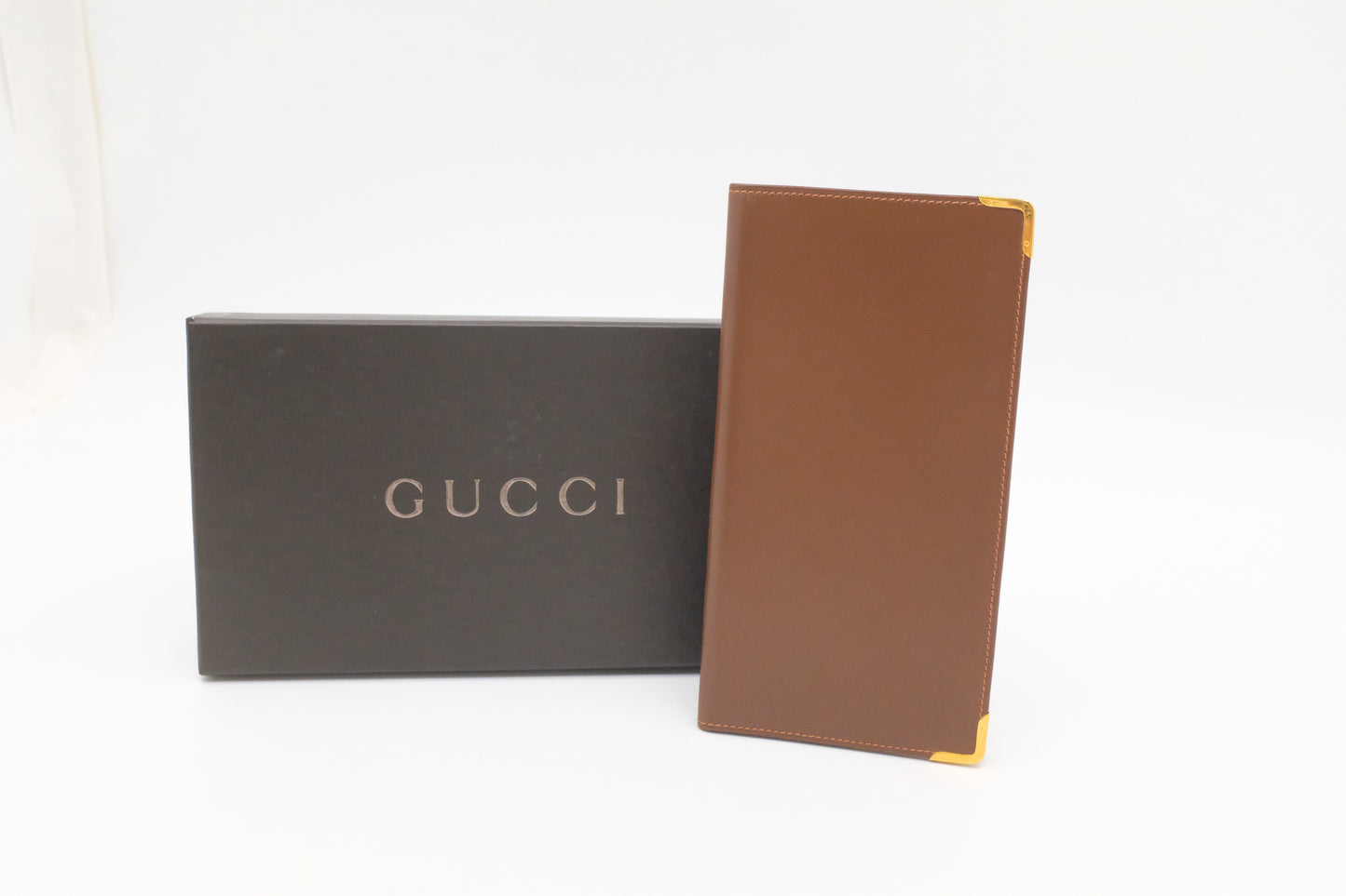 Gucci Bifold Long Wallet in Brown Leather