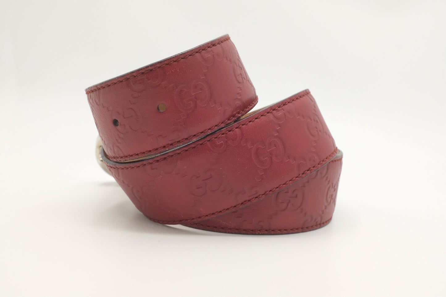 Gucci Belt in Red Guccissima Leather