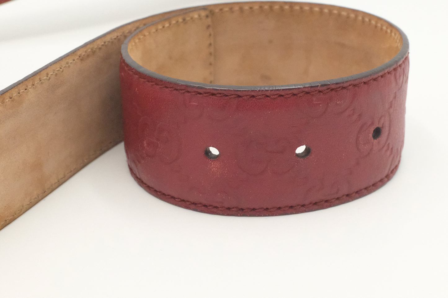 Gucci Belt in Red Guccissima Leather