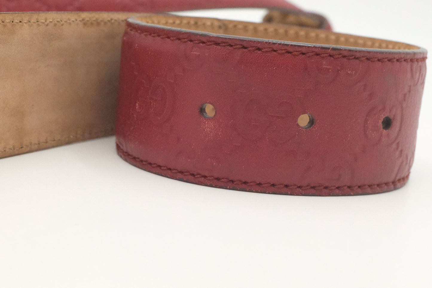 Gucci Belt in Red Guccissima Leather