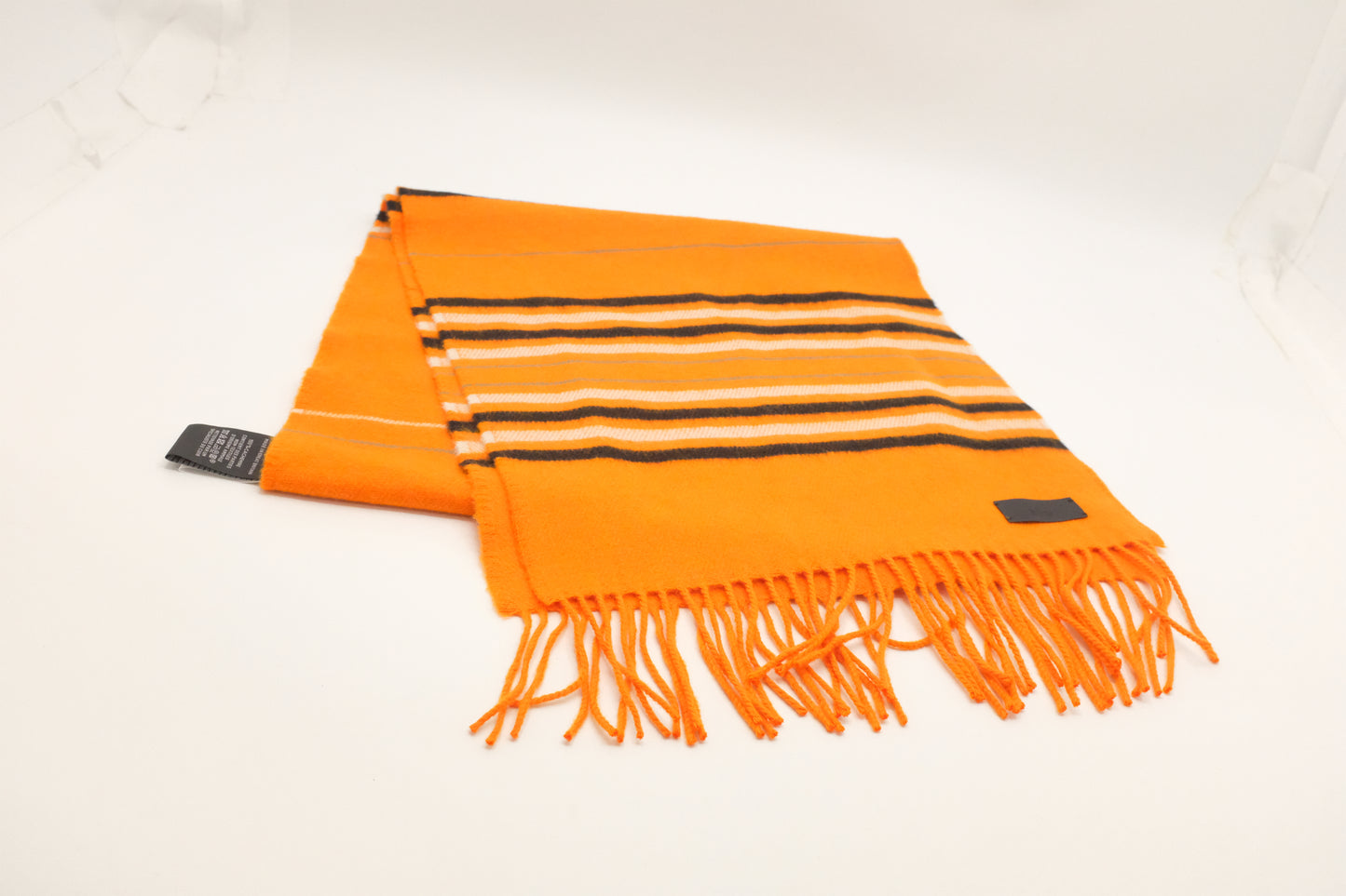 Hermes Scarf in Orange Striped Cashmere