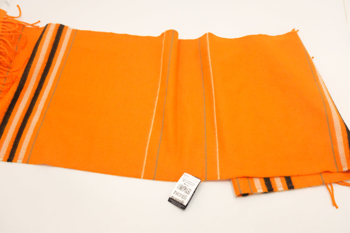 Hermes Scarf in Orange Striped Cashmere