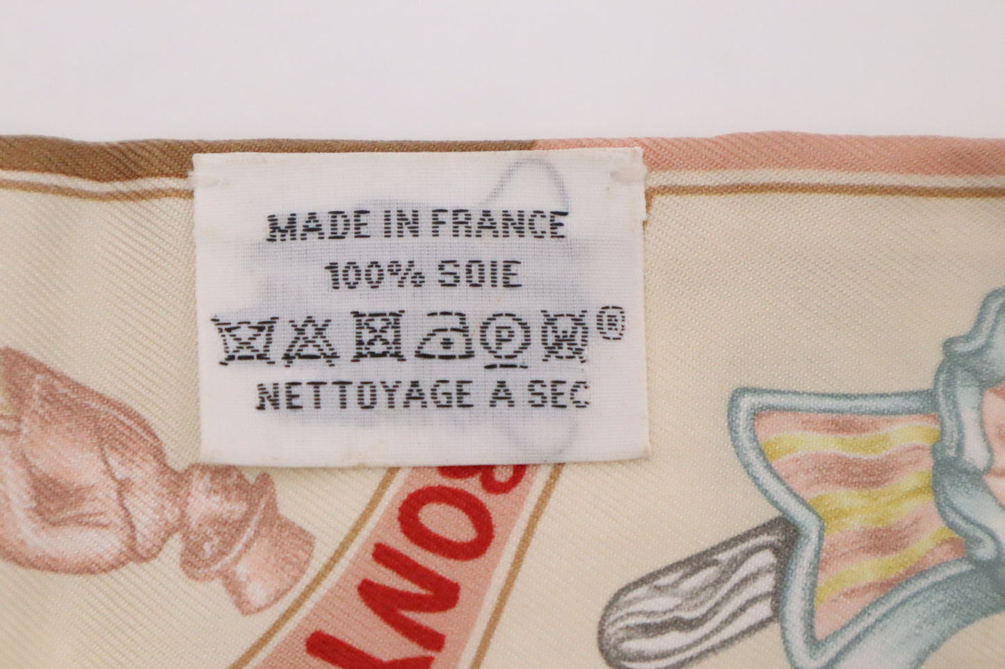 Hermes 'Funny Ice Cream' Twilly in Beige Silk