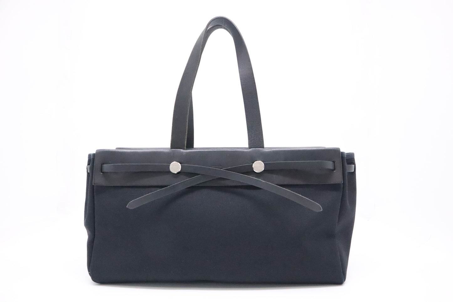 Hermes Herbag Cabas 50 in Black Canvas