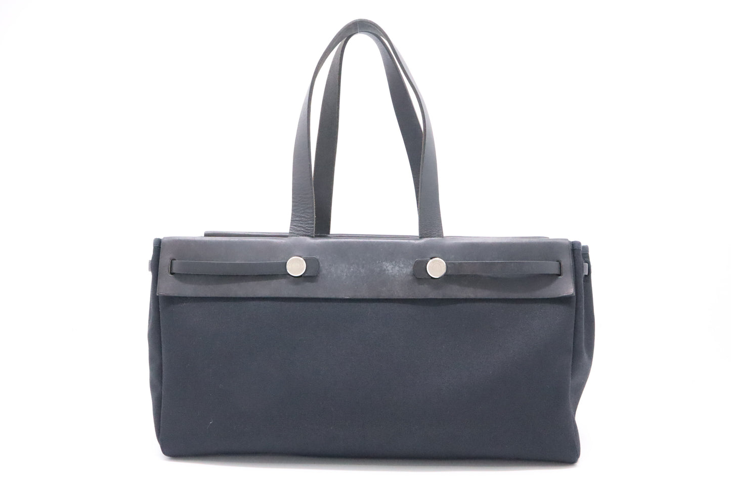 Hermes Herbag Cabas 50 in Black Canvas