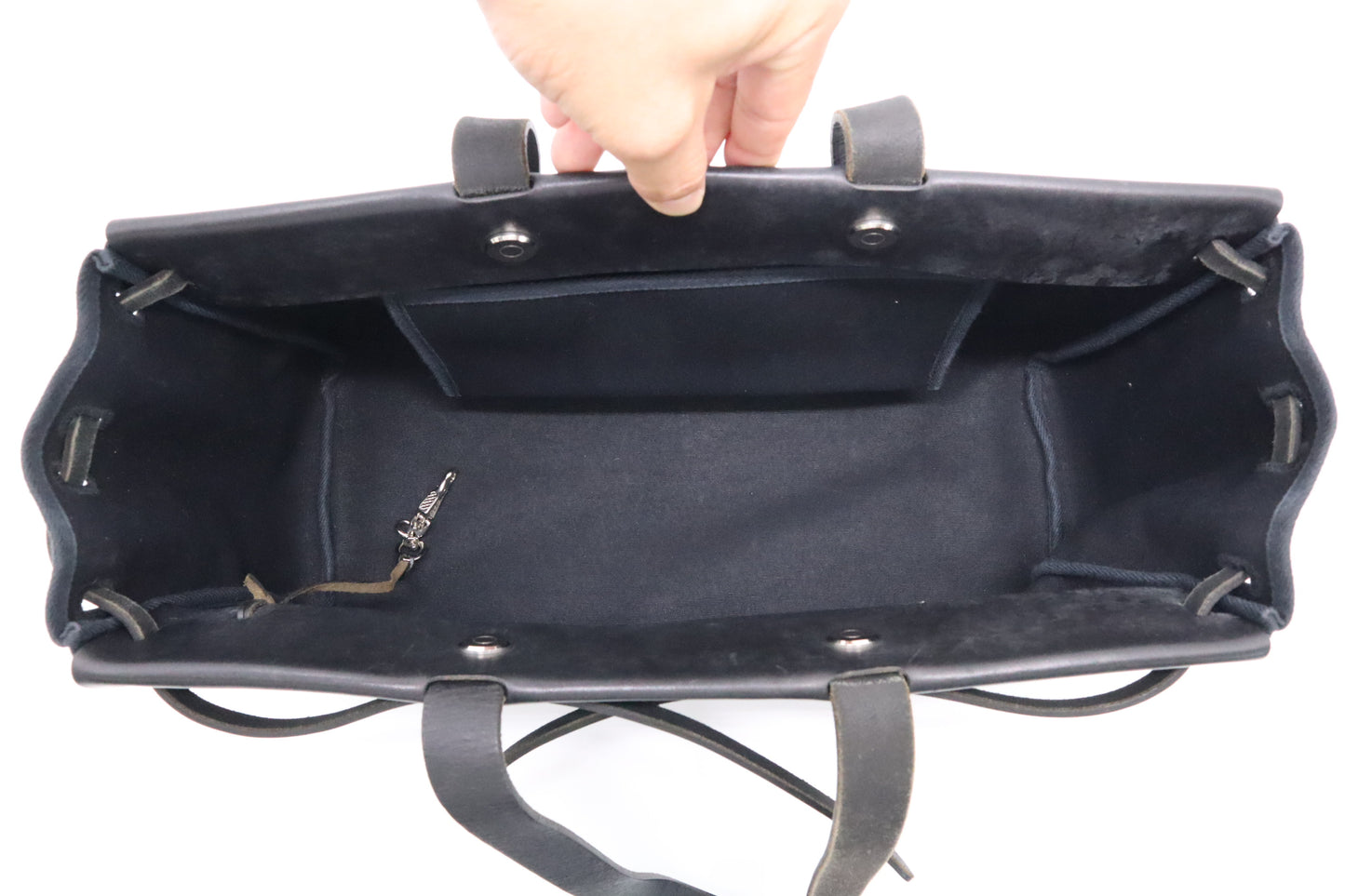 Hermes Herbag Cabas 50 in Black Canvas