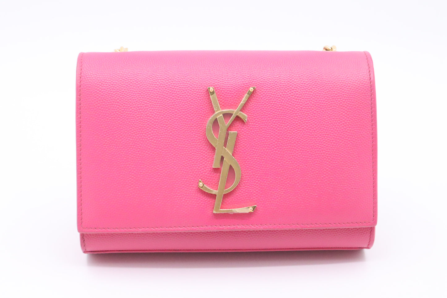 YSL Saint Laurent Kate Chain Crossbody Bag in Pink Leather