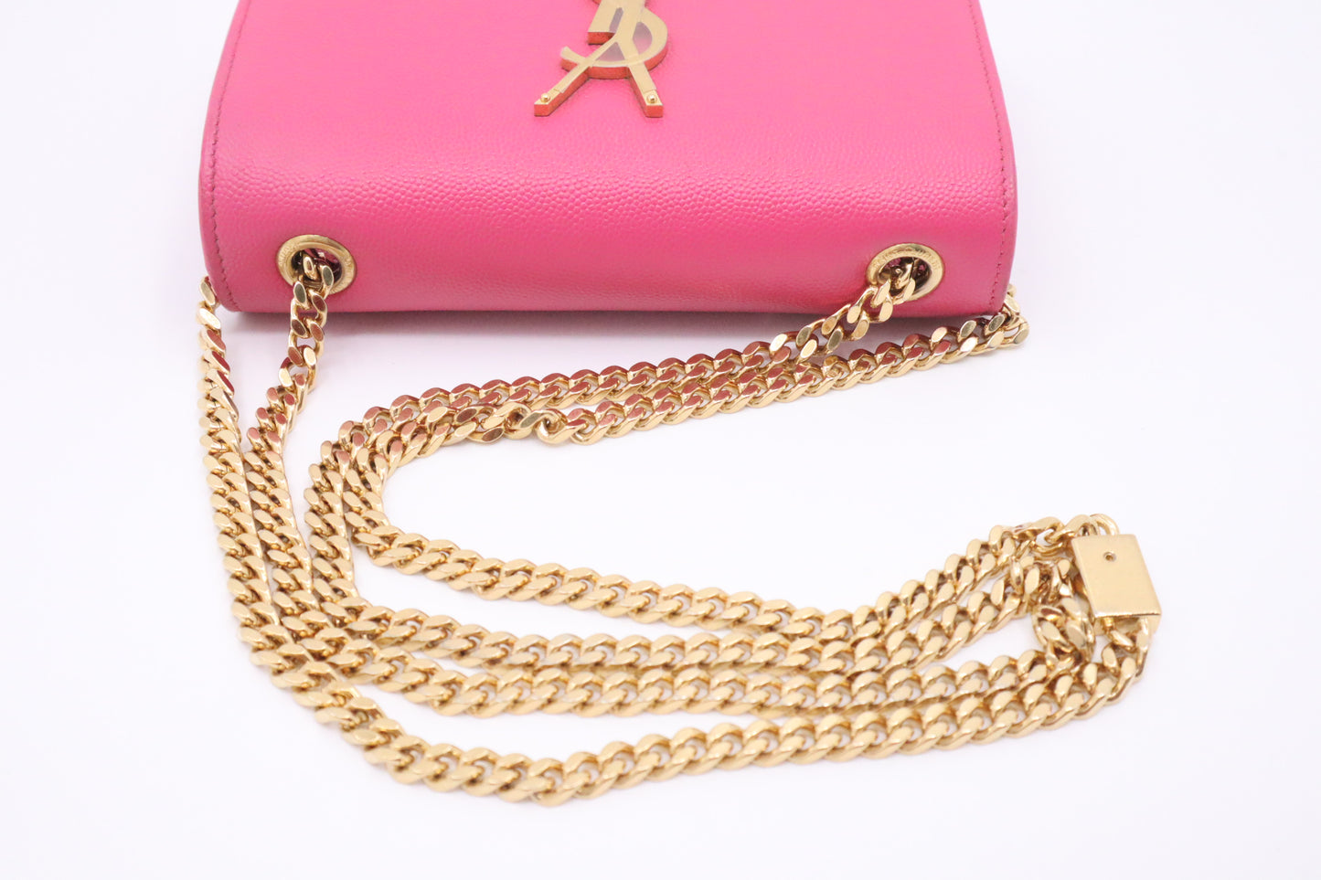 YSL Saint Laurent Kate Chain Crossbody Bag in Pink Leather