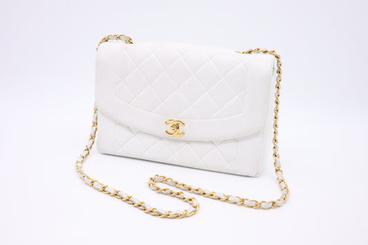 Chanel Medium Diana in White Leather