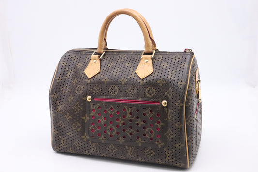 Louis Vuitton Speedy 30 in Pink and Perforated Monogram Canvas