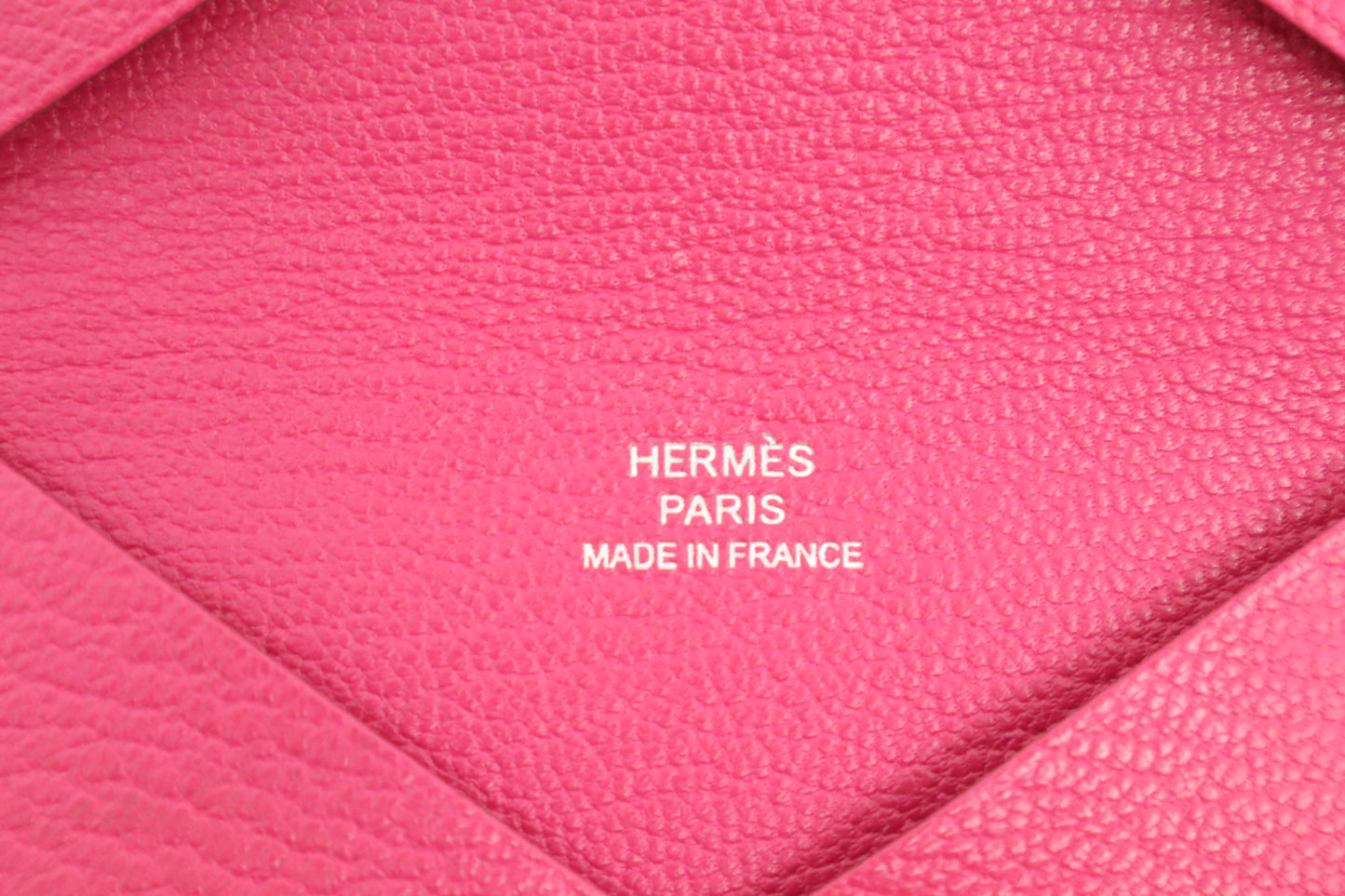 Hermes Calvi Card Holder in Framboise Epsom Leather